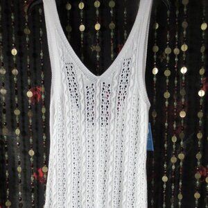 White Sweater Tank Dress Swim Coverup